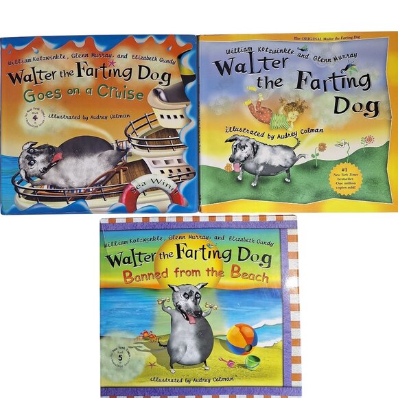 Penguin Group Other - 3 Walter The Farting Dog Book Lot Goes on a Cruise Banned from the Beach Colman